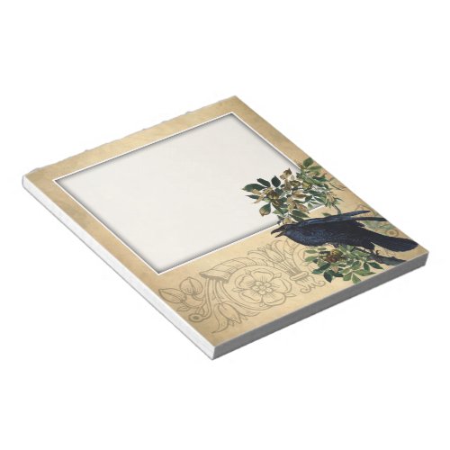 Vintage Victorian Raven Decoupage _ Gothic Realm Notepad