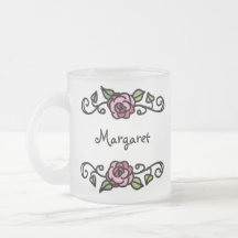 Vintage Victorian Red Rose Personalized Floral