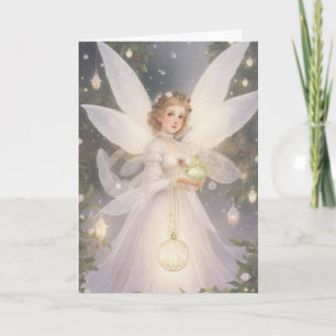 Vintage Victorian Retro Christmas Fairy Holiday Card