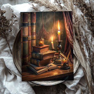 Vintage Victorian romantic retro old books candles Tissue Paper