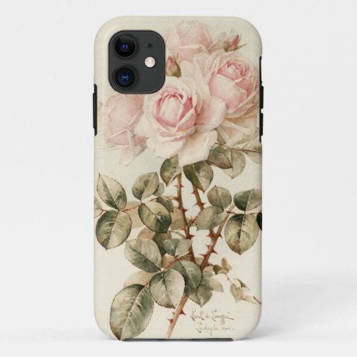 Vintage Victorian Romantic Roses iPhone 11 Case