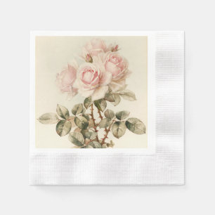 Vintage Victorian Romantic Roses Paper Napkins