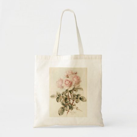Vintage Victorian Romantic Roses Tote Bag