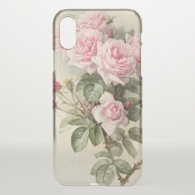 Vintage Victorian Romantic Roses Uncommon iPhone Case (Back)