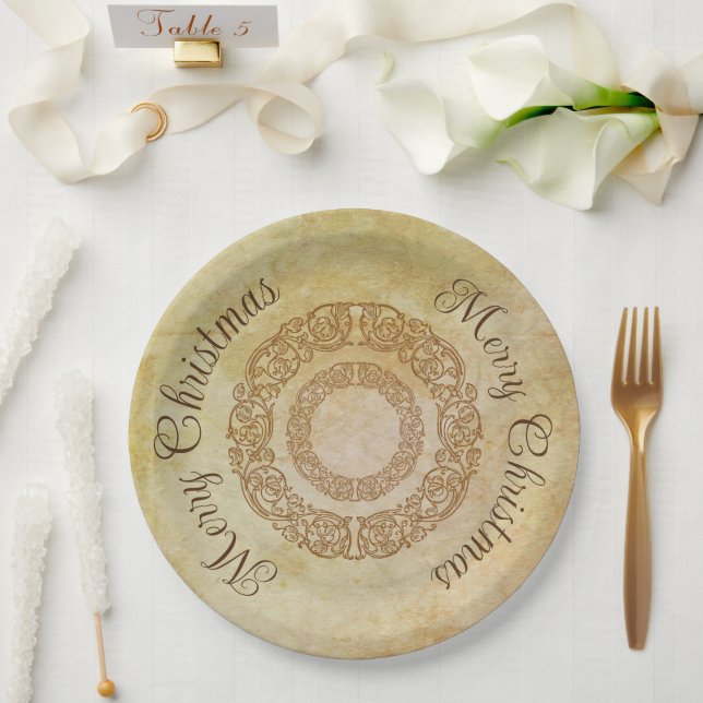Vintage Victorian Romantic Steampunk Antique  Paper Plates (Wedding)