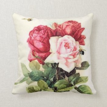 Vintage Victorian Rose Bouquet Throw Pillow by LorrainesOoLaLa at Zazzle