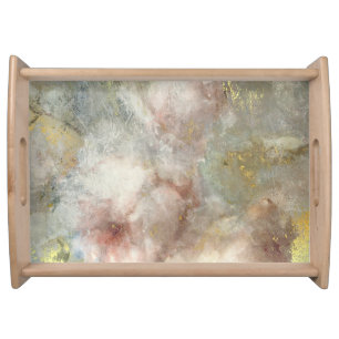 Vintage Victorian Rose Floral With Gold Accents Serving Tray