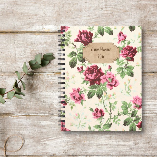 Vintage victorian rose pattern custom name planner (Creator Uploaded)