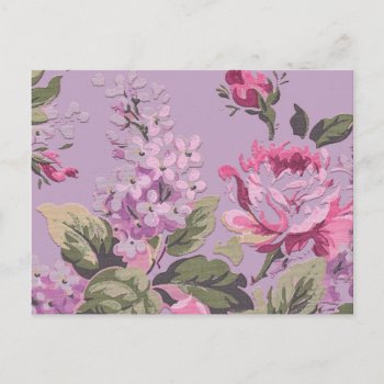 Vintage Victorian Roses And Lilacs Floral Postcard by LeAnnS123 at Zazzle