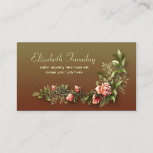 vintage victorian roses business card