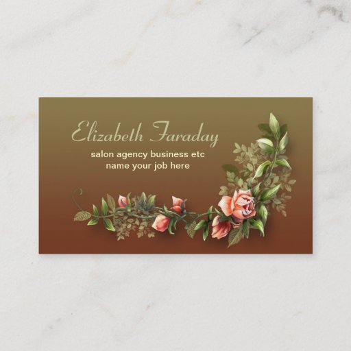 Customizable vintage victorian roses business card