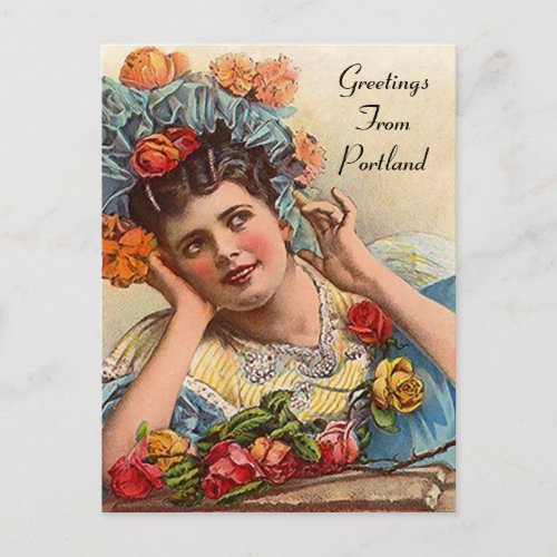 VINTAGE Victorian   Roses Portland OR POSTCARD