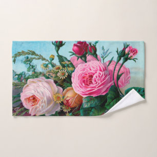 Vintage Victorian Roses Retro Design Bath Towel Set