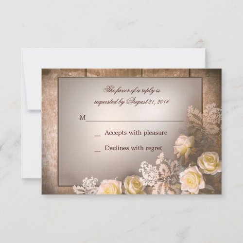 vintage victorian roses wedding rsvp
