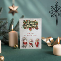 Vintage Victorian Santa Cat Christmas Flat