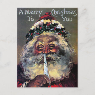 Vintage Victorian Santa Christmas Postcard