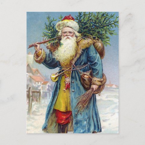 Vintage Victorian Santa Christmas Postcard