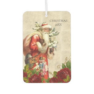 Vintage Victorian Santa Claus Antique Decoupage Air Freshener