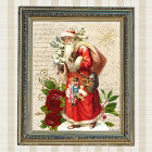 Vintage Victorian Santa Claus Antique Decoupage