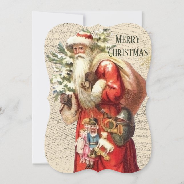 Vintage Victorian Santa Claus Christmas  Card (Front)