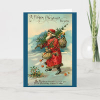 Vintage Victorian Santa Claus Christmas Card