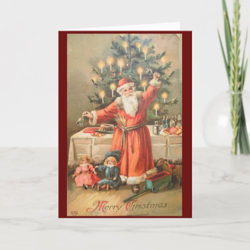 Vintage Victorian Santa Claus Christmas Holiday Card
