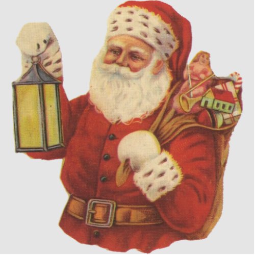 Vintage Victorian Santa Claus Christmas Toy Tree C Cutout