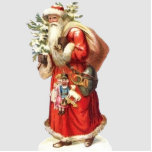 Vintage Victorian Santa Claus Christmas Toy Tree Cutout<br><div class="desc">Rustic antique Christmas Santa sculture.</div>