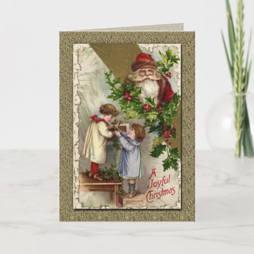 Vintage Victorian Santa Claus Holiday Card