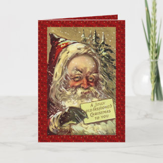 Vintage Victorian Santa Claus Holiday Card