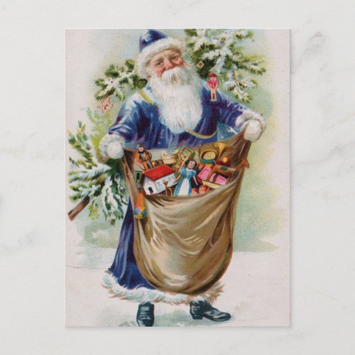 Vintage Victorian Santa Claus Holiday Postcard