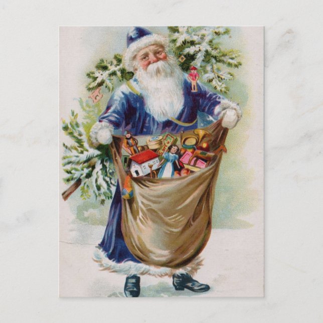 Vintage Victorian Santa Claus Holiday Postcard (Front)