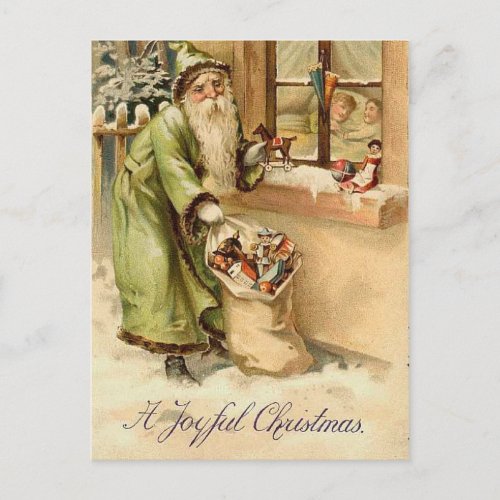 Vintage Victorian Santa Claus Holiday Postcard