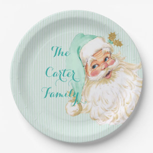 Vintage Victorian Santa Claus Mint Paper Plates