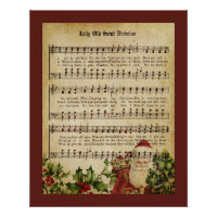 Vintage Victorian Santa Claus Music Score and Song