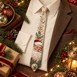 Vintage Victorian Santa Claus Nostalgic Christmas Neck Tie