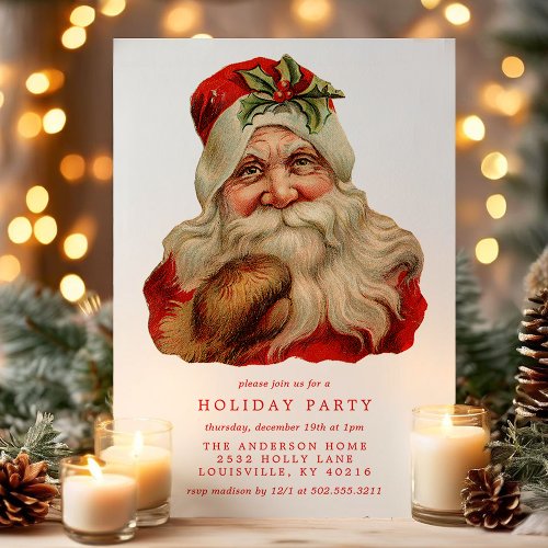 Christmas Party Invitations 11 Vintage Victorian Santa Claus Retro Holiday Party Invitation