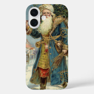 Vintage Victorian Santa Claus with Christmas Tree iPhone 16 Case