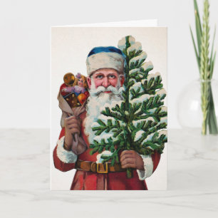 Vintage Victorian Santa Holiday Card