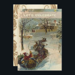 Vintage Victorian Santa Holiday Christmas Party Invitation<br><div class="desc">Share the warmth of vintage art this holiday season with these fully customizable holiday party invitations. Great for a dinner party! The cover features a vintage victorian image of Santa riding his sleigh from a vintage publication of Twas the Night Before Christmas</div>