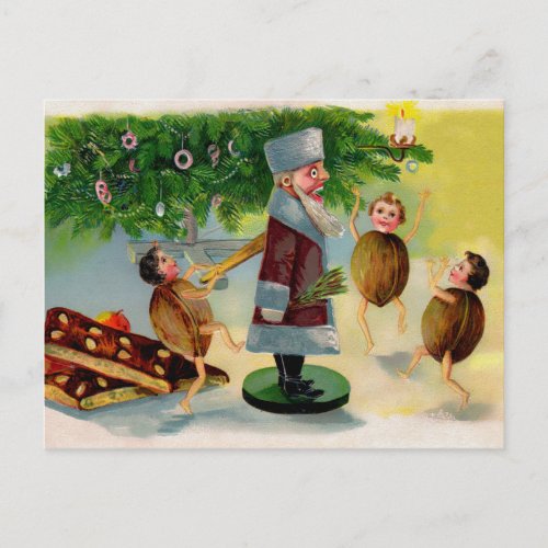 Vintage Victorian Santa Nutcracker Christmas Postcard