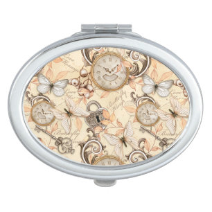 Vintage Victorian Shabby Chic Country Pattern Compact Mirror