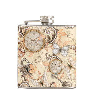 Vintage Victorian Shabby Chic Country Pattern Flask