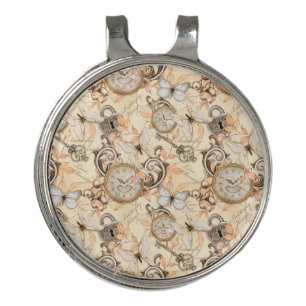Vintage Victorian Shabby Chic Country Pattern Golf Hat Clip