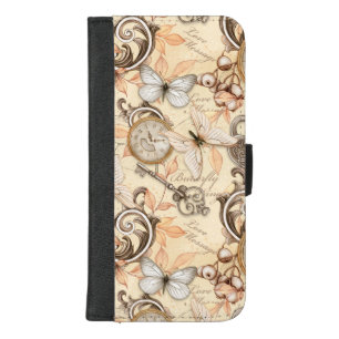 Vintage Victorian Shabby Chic Country Pattern iPhone 8/7 Plus Wallet Case