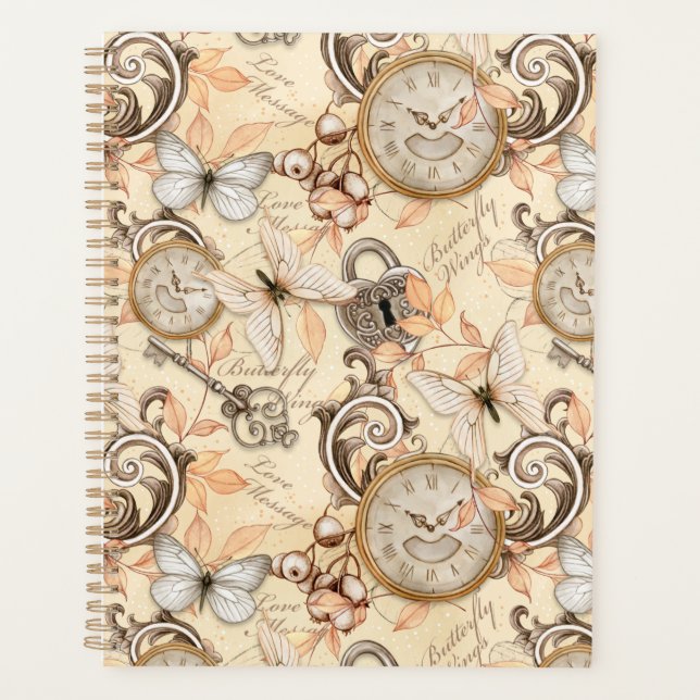 Vintage Victorian Shabby Chic Country Pattern Planner (Front)