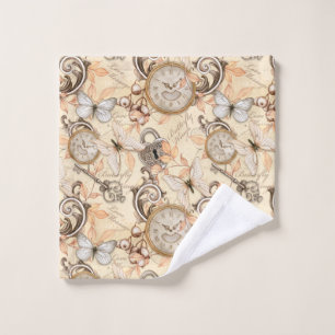 Vintage Victorian Shabby Chic Country Pattern Wash Cloth