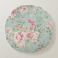 Vintage victorian shabby chic pale blue floral red