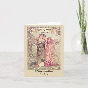 Vintage Victorian Sister Birthday Sentimenal  Card