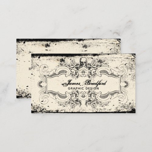 Vintage Victorian Skull Business Card